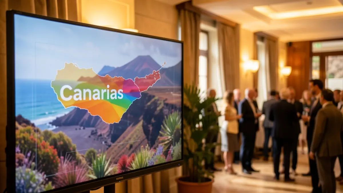 Imagen genérica de una pantalla de televisión mostrando gráficos relacionados con Canarias.