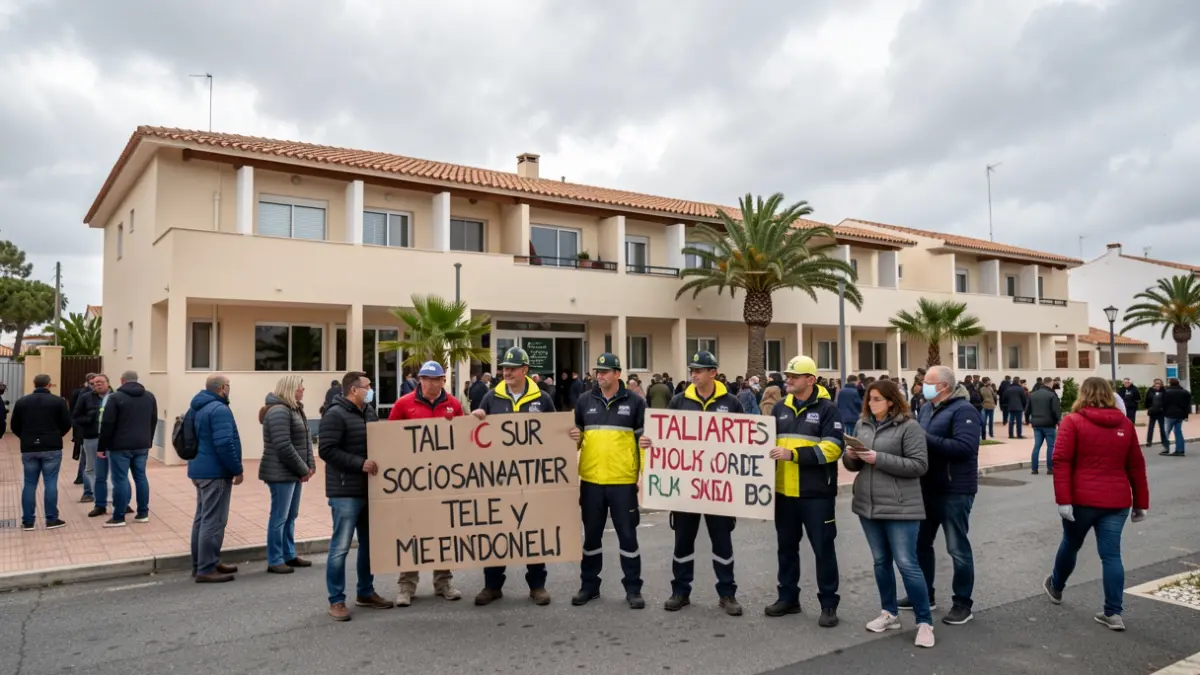 Generic image of workers protesting outside the Taliarte Sur residence in Telde.