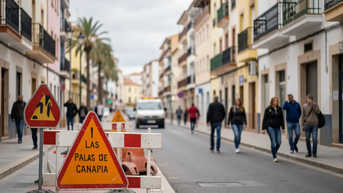 Imagen genérica de obras en una calle de Las Palmas de Gran Canaria con vecinos mostrando descontento.
