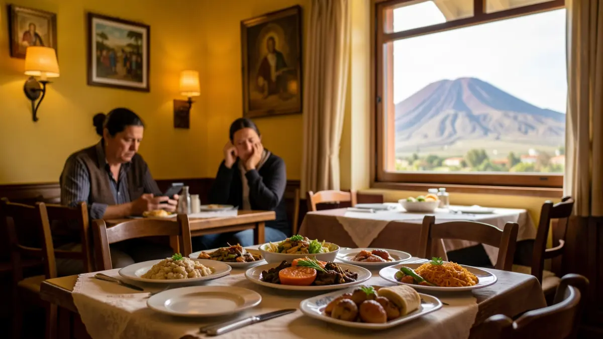 Imagen de un restaurante venezolano en Telde, Gran Canaria, con sus dueños preocupados por la situación en su país.