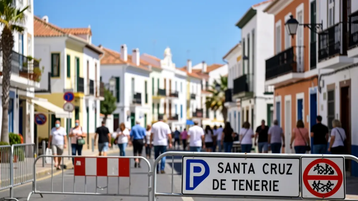 Generic image of streets in Santa Cruz de Tenerife with parking restrictions.