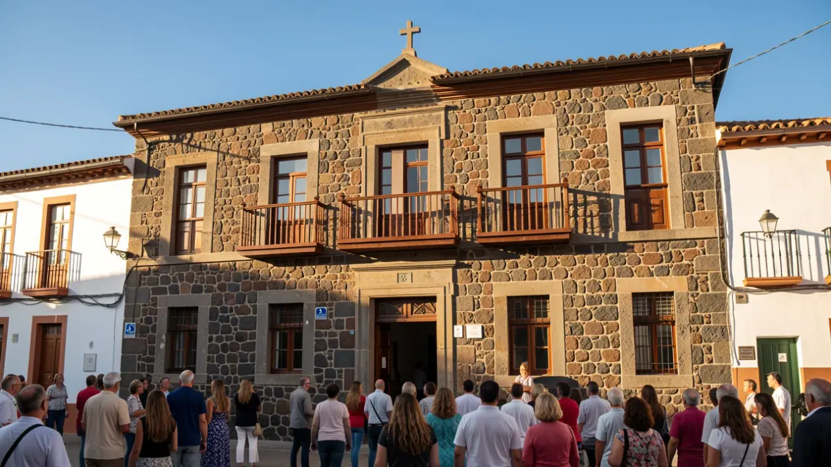 Facade of a traditional Canarian town hall.