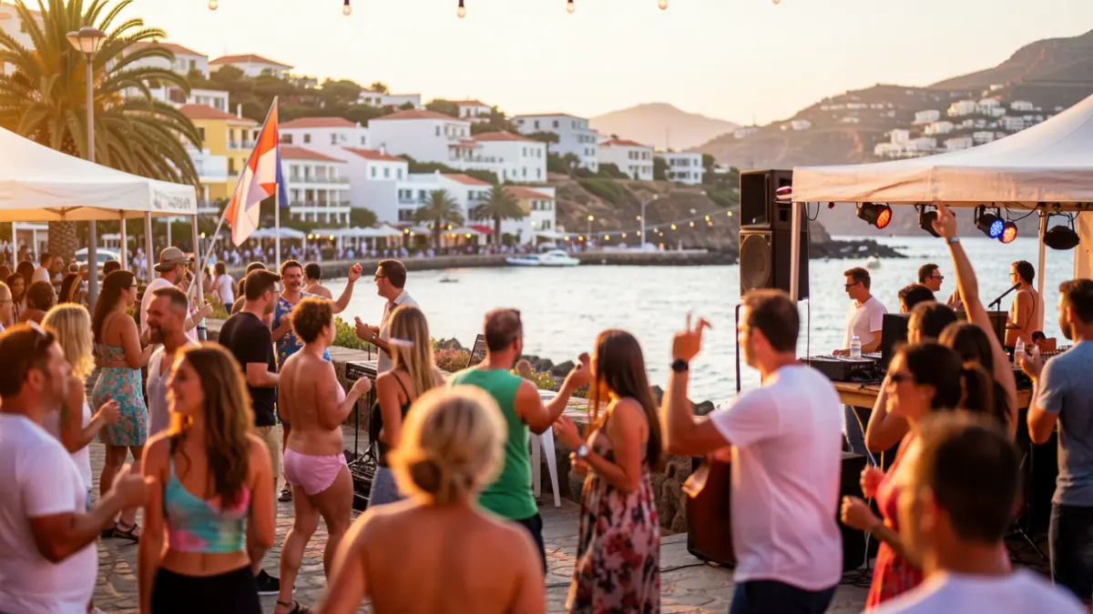 Imagen genérica de un festival de verano al aire libre en Canarias con música y baile.