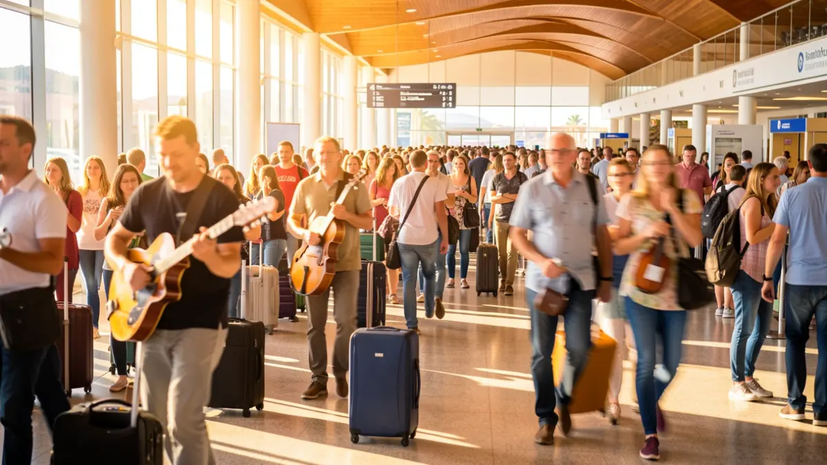 Imagen genérica de la llegada de artistas a un aeropuerto.