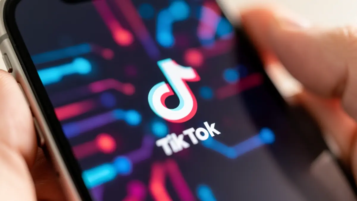 TikTok logo on a smartphone screen.