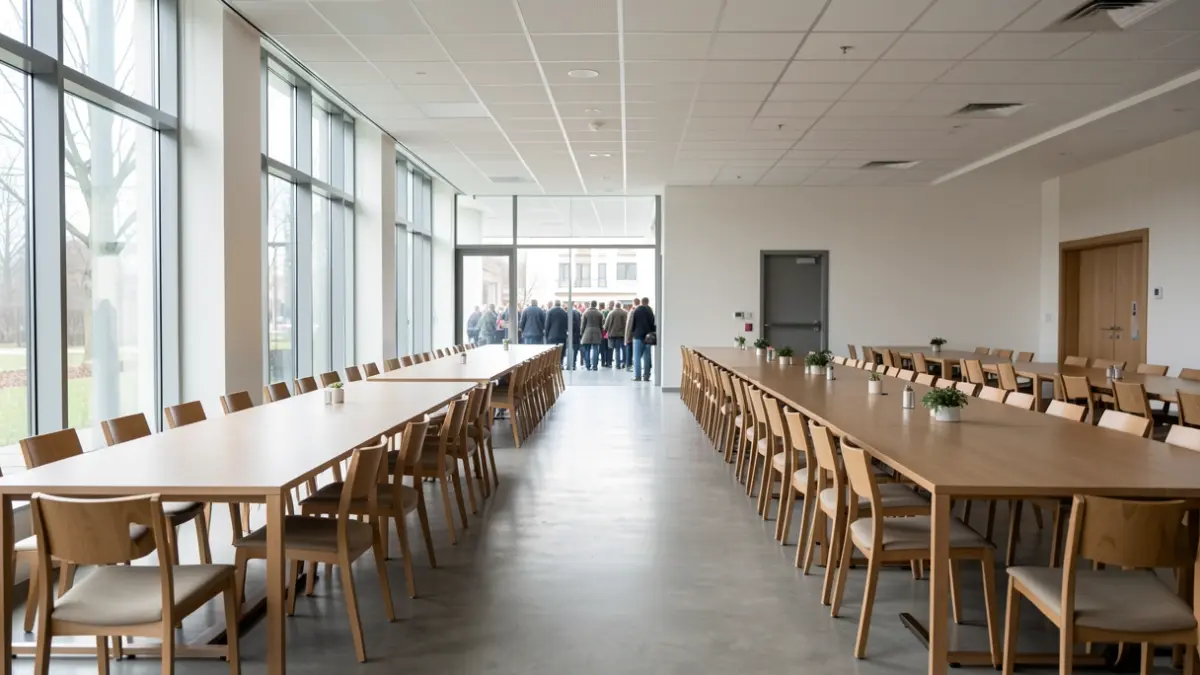 Imagen genérica de un comedor institucional vacío.
