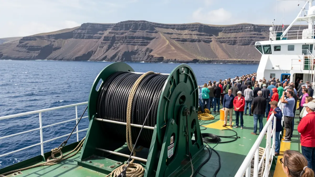 Generic image of a submarine cable deployment in the Canary Islands.