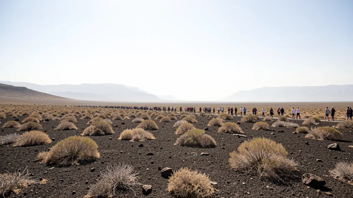 Arid volcanic landscape under an intense summer sun in Gran Canaria.