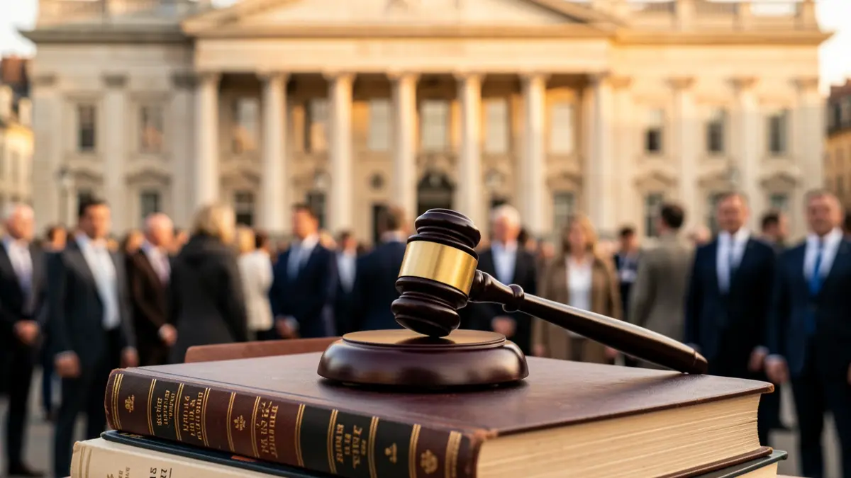 Generic image of a judge's gavel on law books.