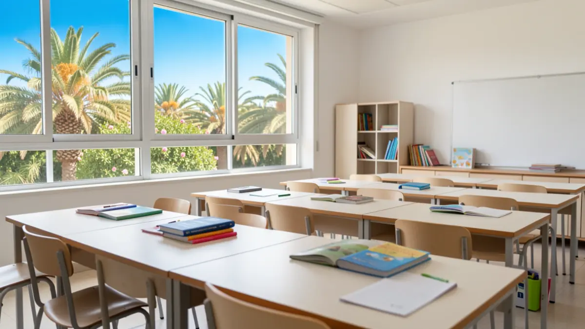 Imagen de un aula moderna en un centro educativo de Canarias.