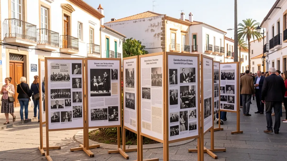 Outdoor exhibition about the history of the Las Candelas Music Band in Candelaria.