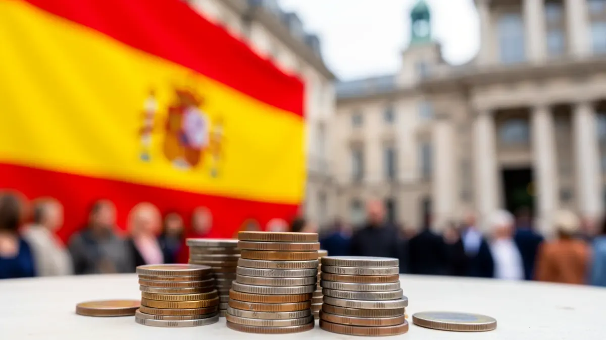 Generic image of euro coins and a government building, symbolizing regional debt.