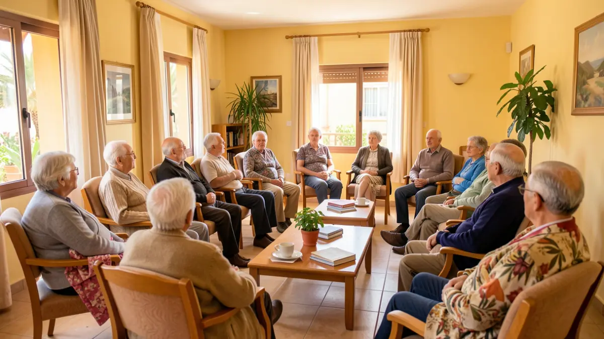 Generic image of a senior center in the Canary Islands during an informational talk.