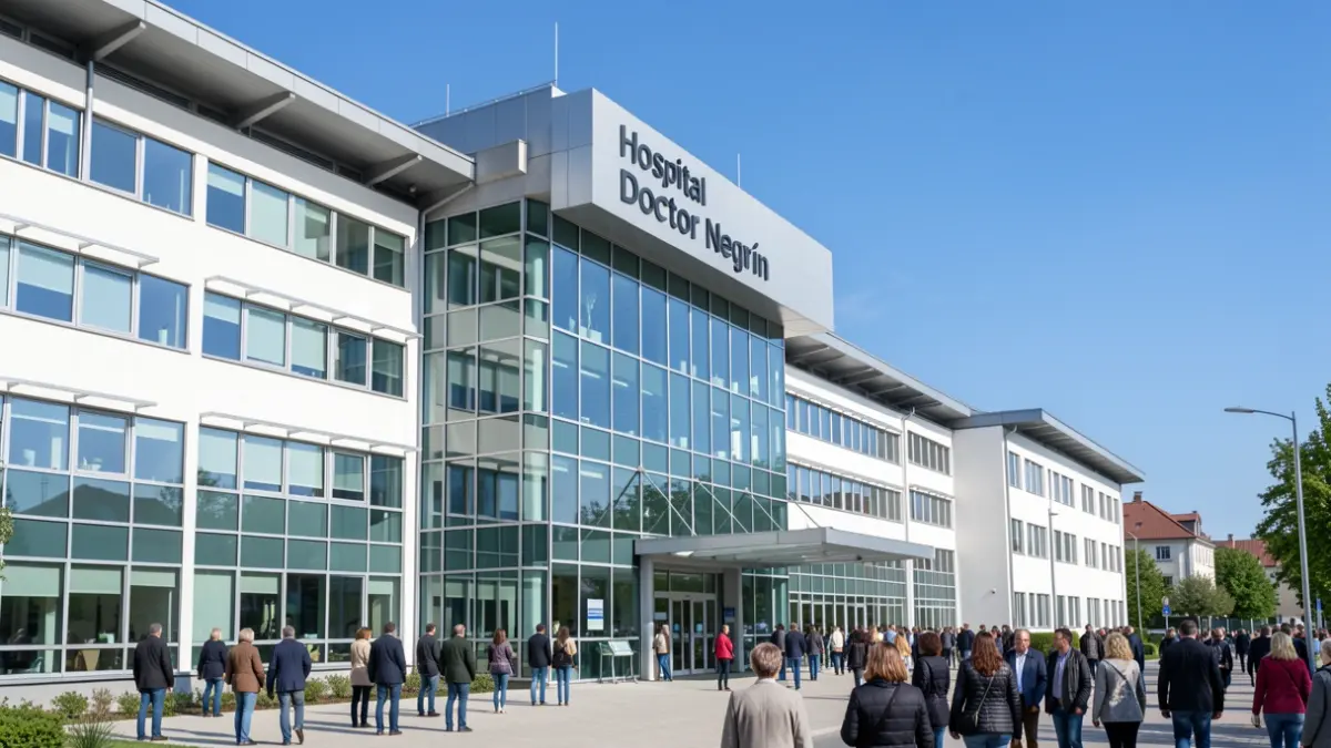 Imagen del Hospital Doctor Negrín, destacando la nueva infraestructura para terapias avanzadas contra el cáncer.