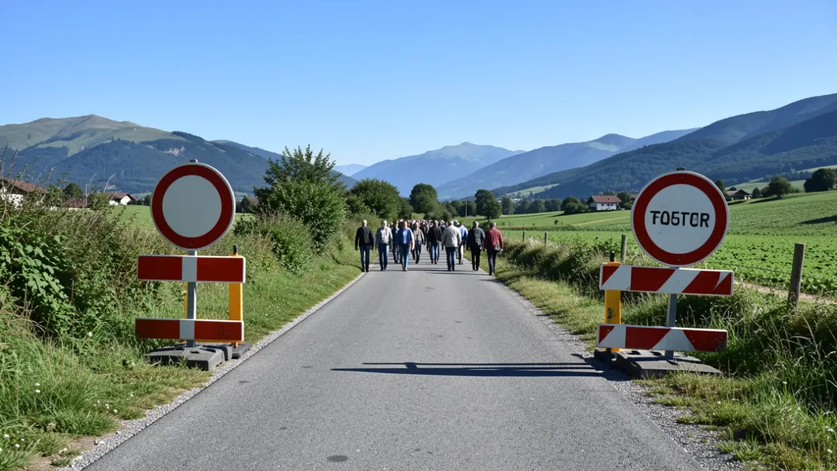 Generic image of road works with detour signage.