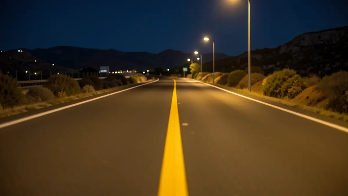 Imagen genérica de una carretera vacía durante la noche.
