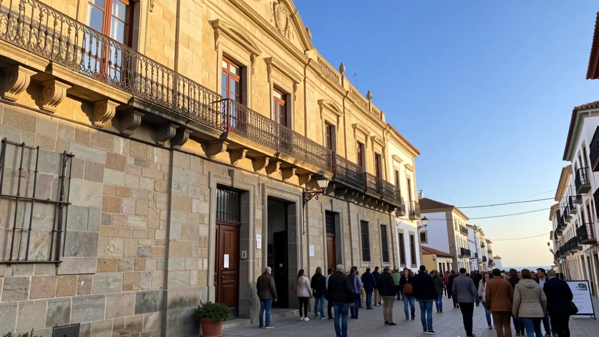 Facade of the Santa Lucía de Tirajana Town Hall in the afternoon light.