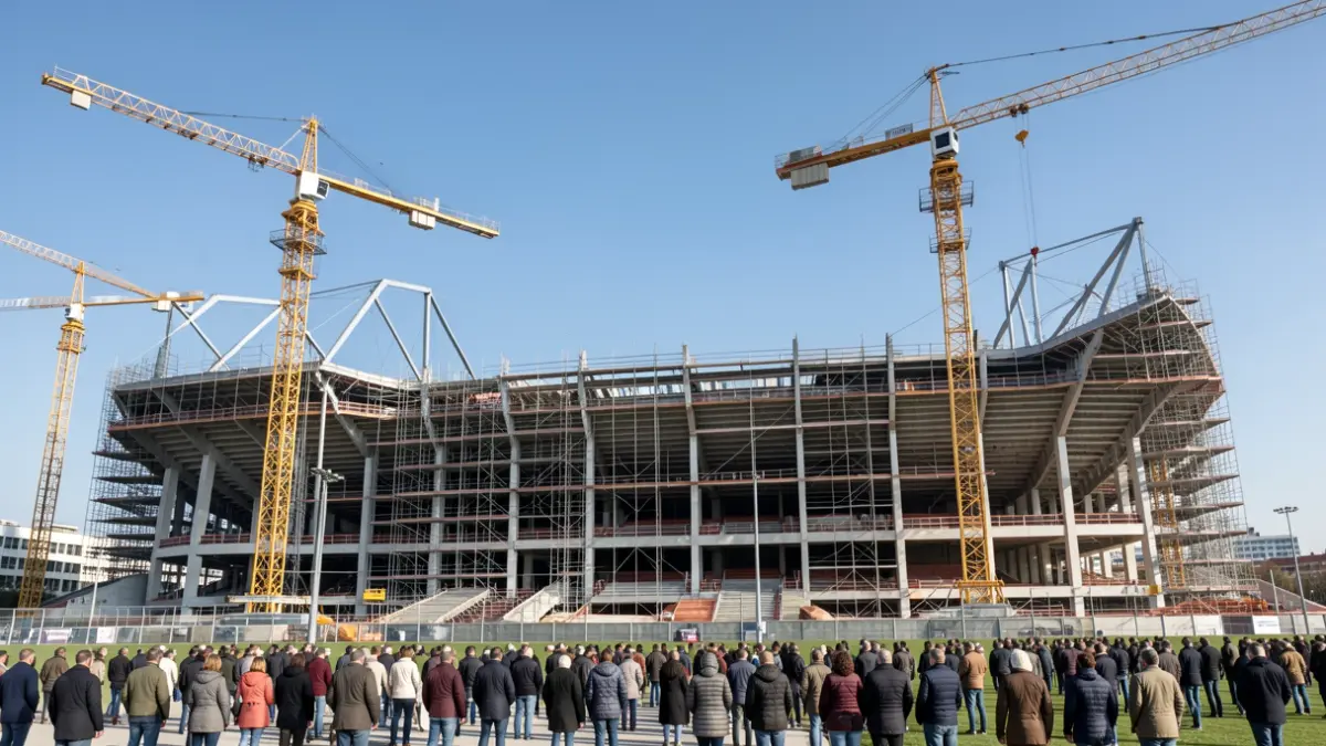 Generic image of a football stadium under construction.