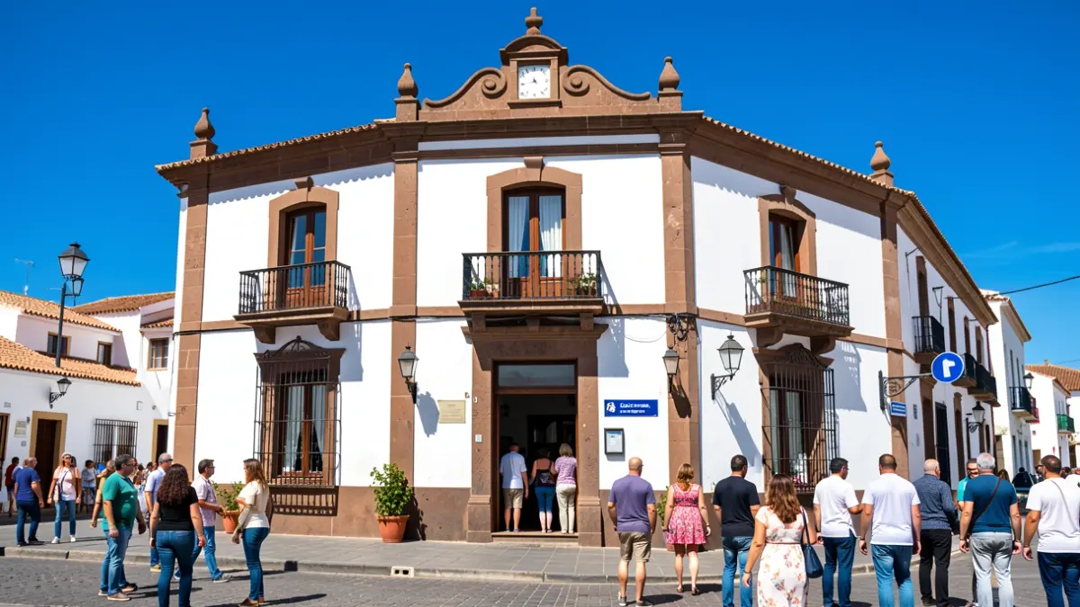 Fachada de la Casa del Inglés en Fuerteventura, un edificio histórico con arquitectura canaria.