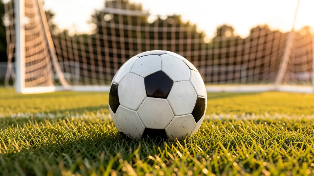 Generic image of a soccer ball on a stadium pitch.