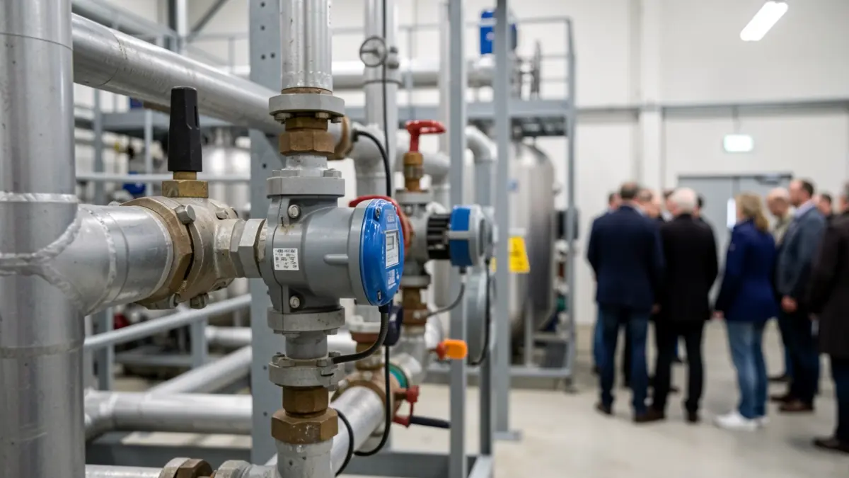 Generic image of water pipes in a treatment plant.