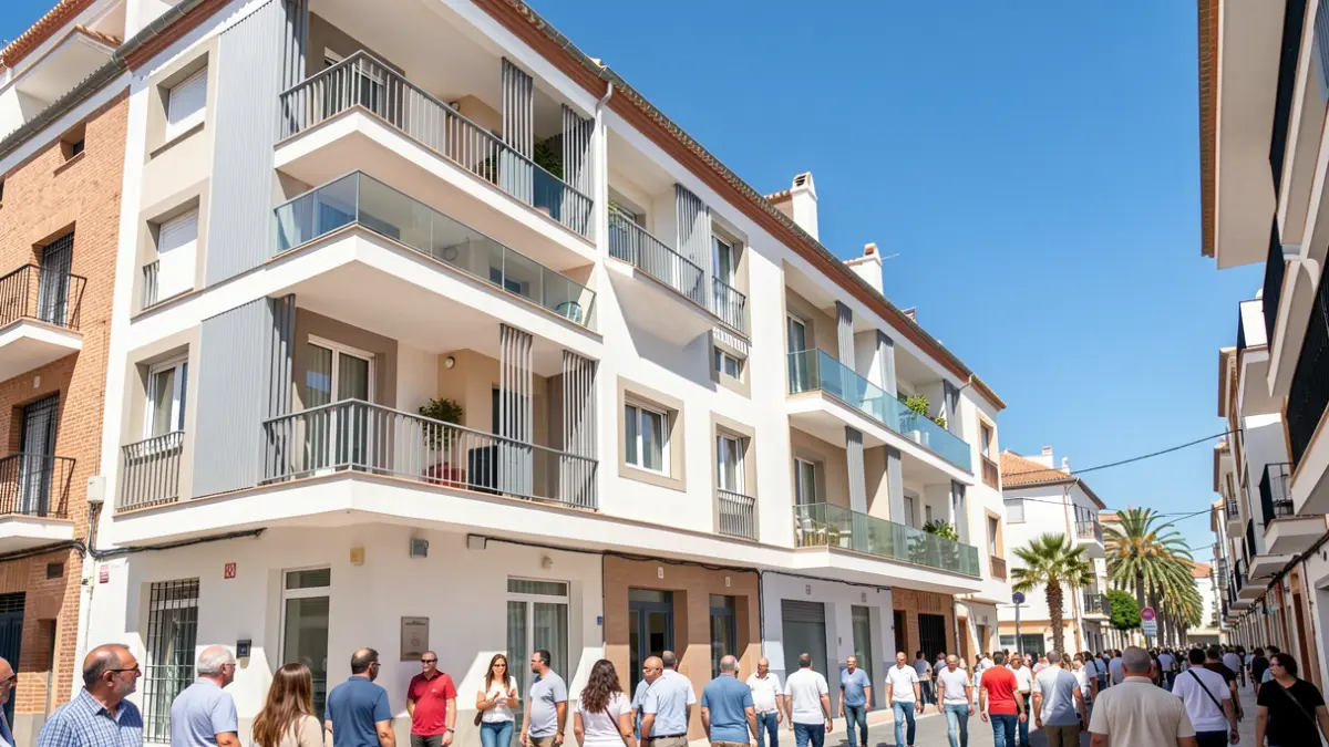 Generic image of a residential building facade in the Canary Islands.