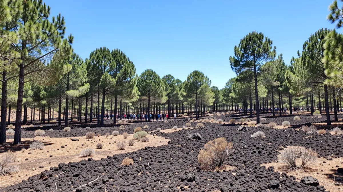 Generic image of a dry forest in the Canary Islands with fire risk.