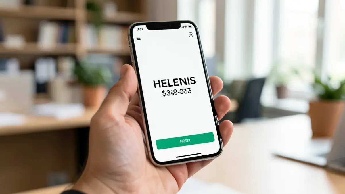 Generic image of a mobile phone displaying a helpline number.