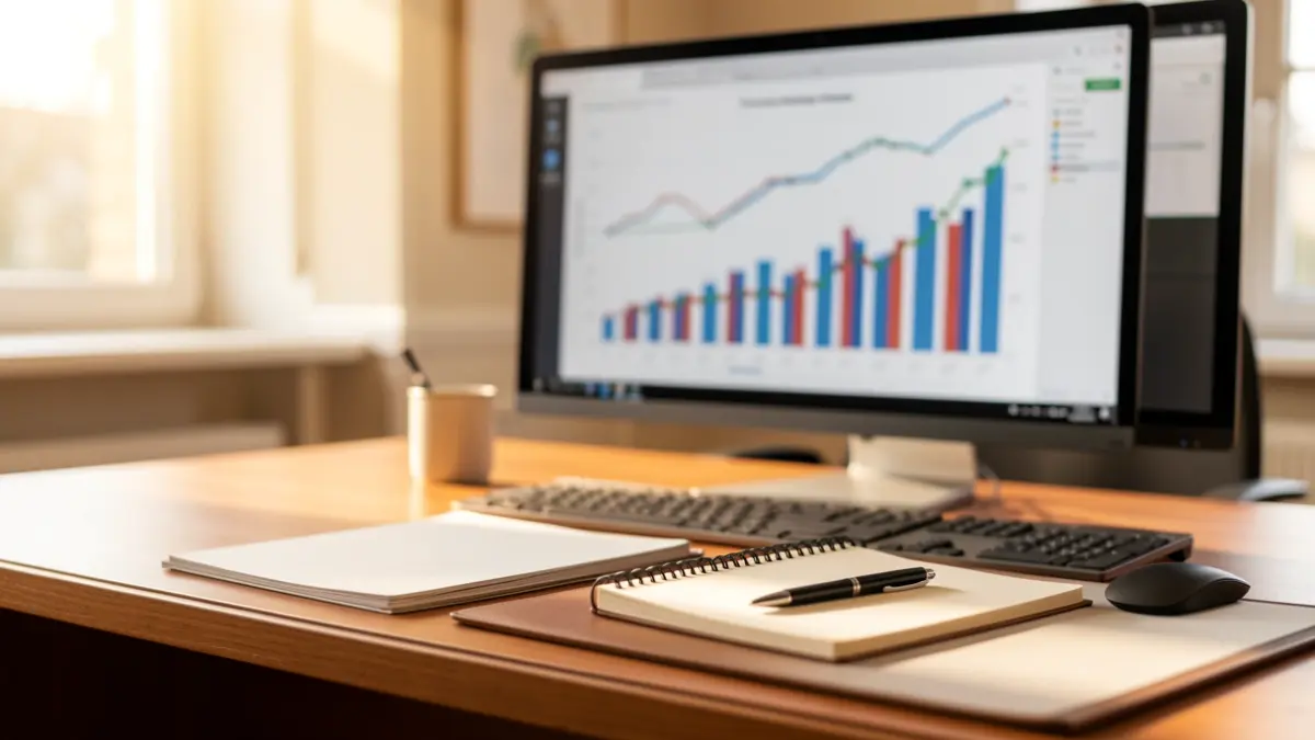 Generic image of an office with economic charts.