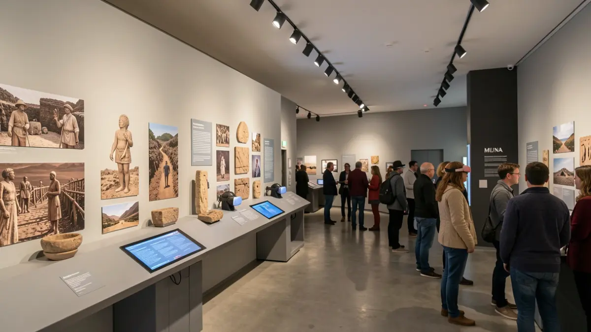 Exposición 'Arqueología de la mirada' en el MUNA de Tenerife, con artefactos y tecnología interactiva.