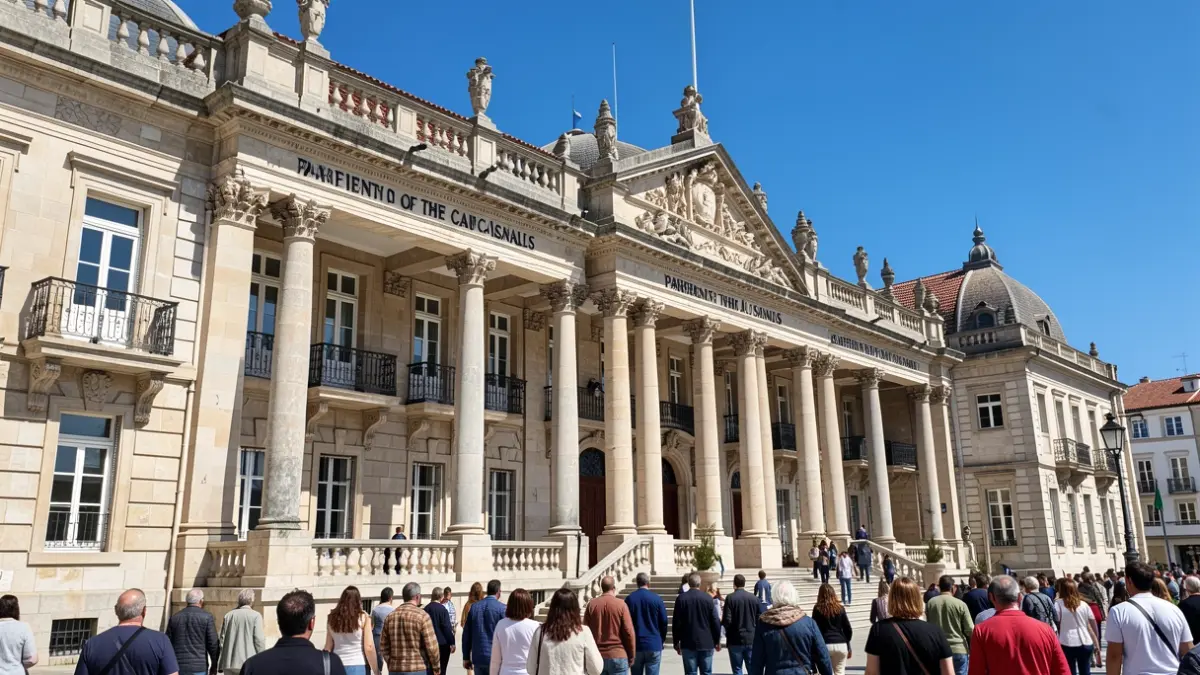 Facade of the Parliament of the Canary Islands.