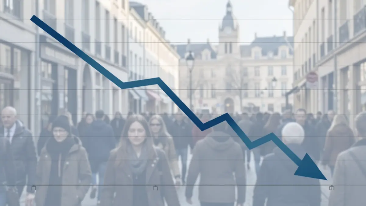 Gráfico genérico que muestra una tendencia a la baja en el desempleo.