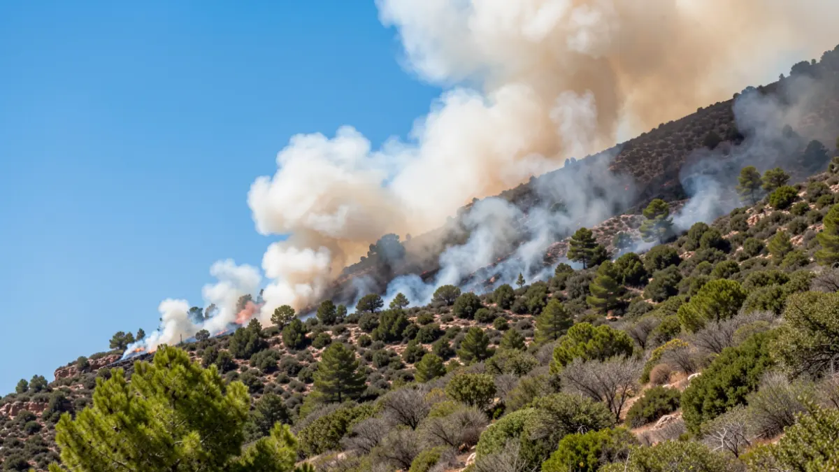 Imagen genérica de un incendio forestal en una ladera de Gran Canaria.