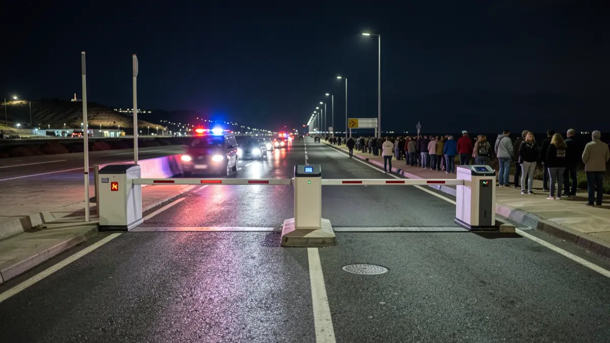 Generic image of an airport access point with control barriers.