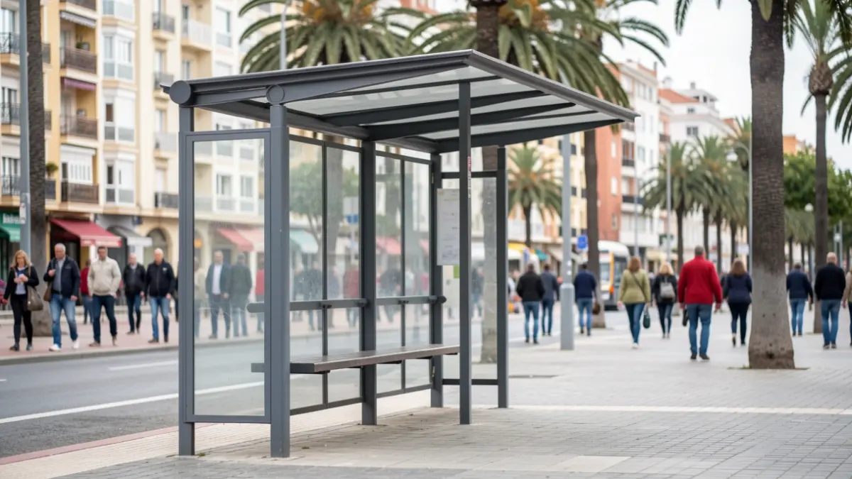 Generic image of a bus stop in Santa Cruz de Tenerife.