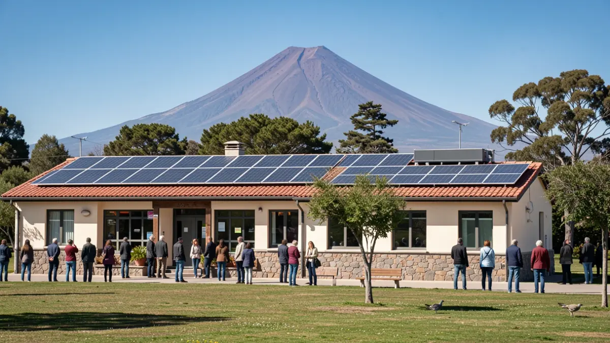 Autonomous photovoltaic system in public buildings of the Teide National Park.
