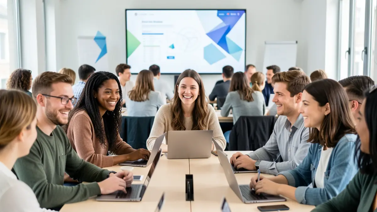 Generic image of young people participating in an online training session.