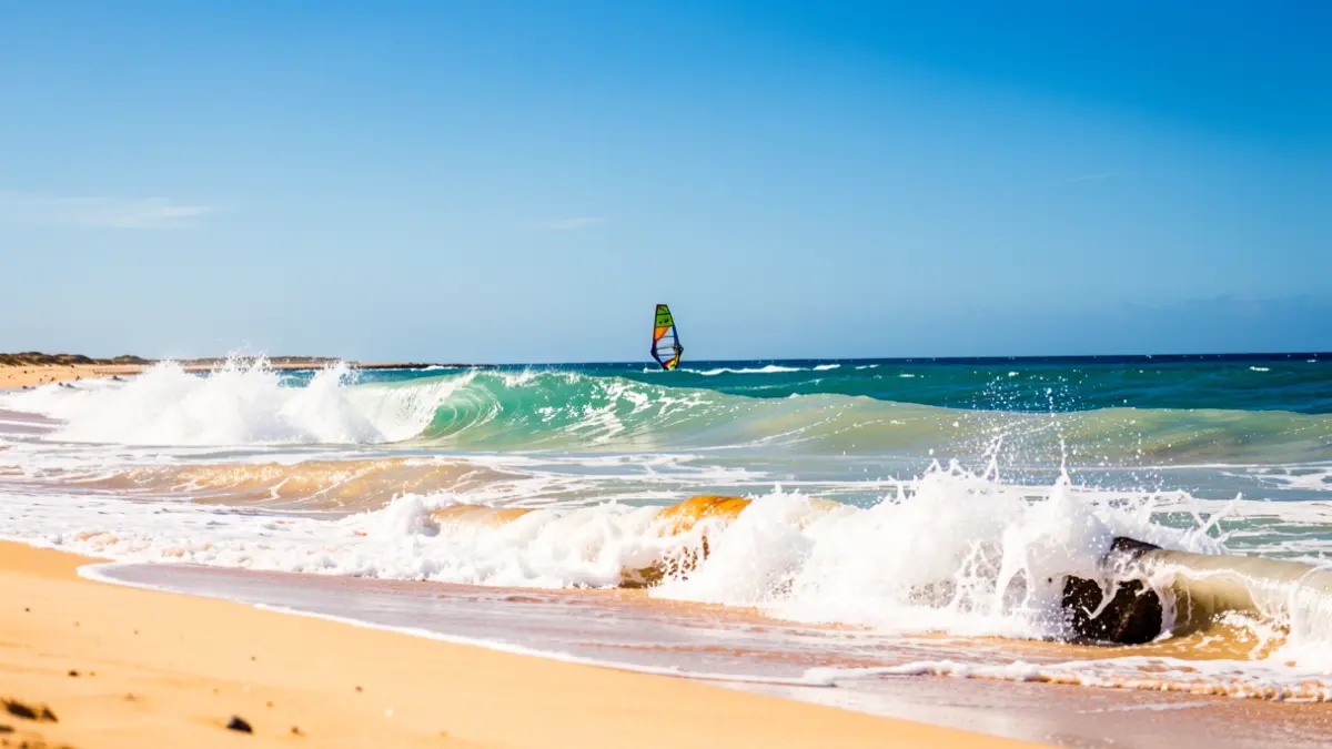 Generic image of a windsurfing competition in Fuerteventura.