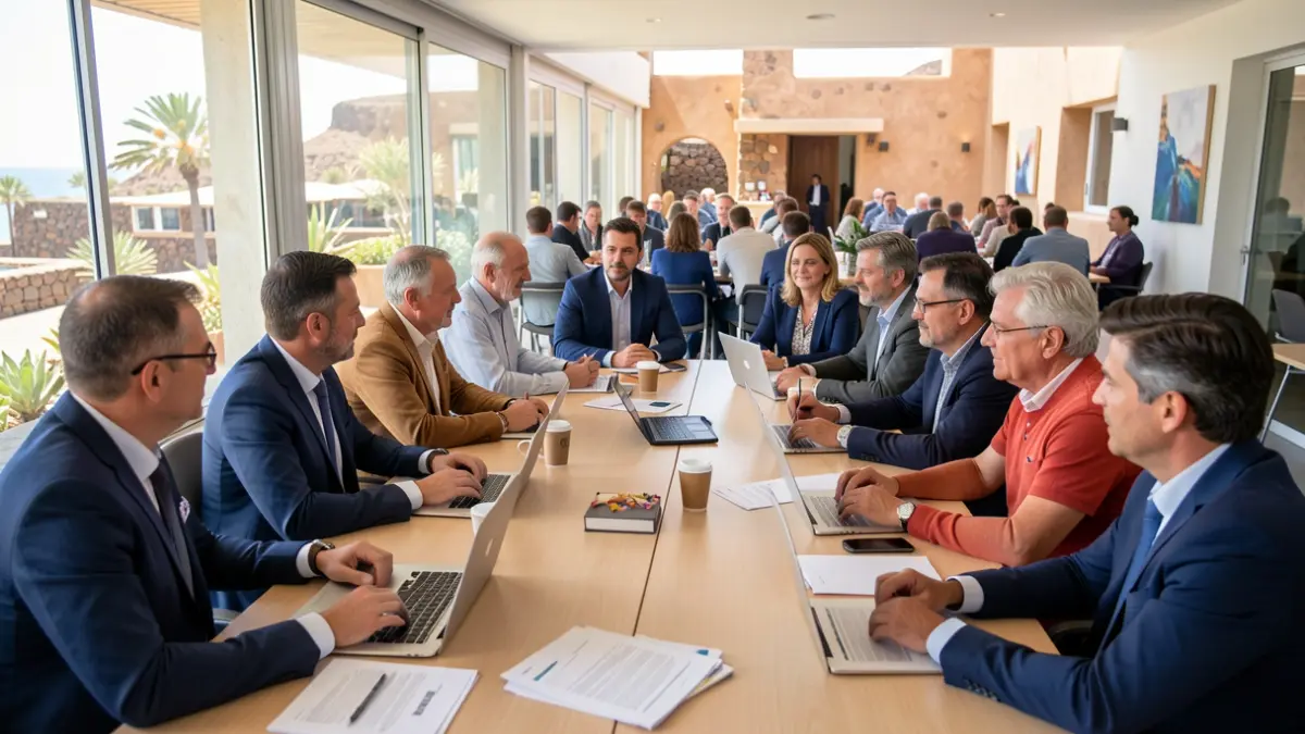 Imagen de una reunión de trabajo sobre participación ciudadana en Fuerteventura.
