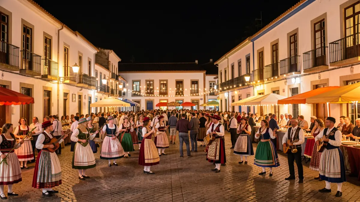 Generic image of a festive nighttime folk festival.
