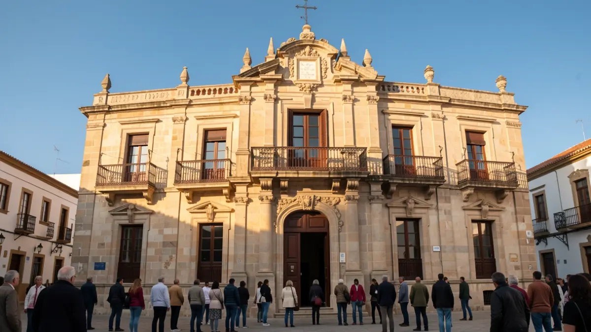 Facade of the Gáldar Town Hall with historic architectural details.