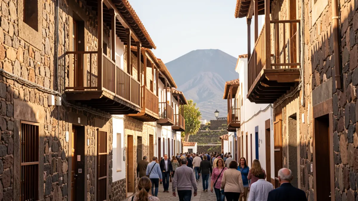 Fachada de un edificio institucional en Canarias con arquitectura tradicional.