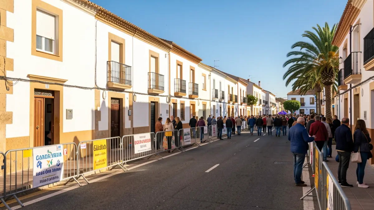 Generic image of closed streets in Gáldar due to festivities.