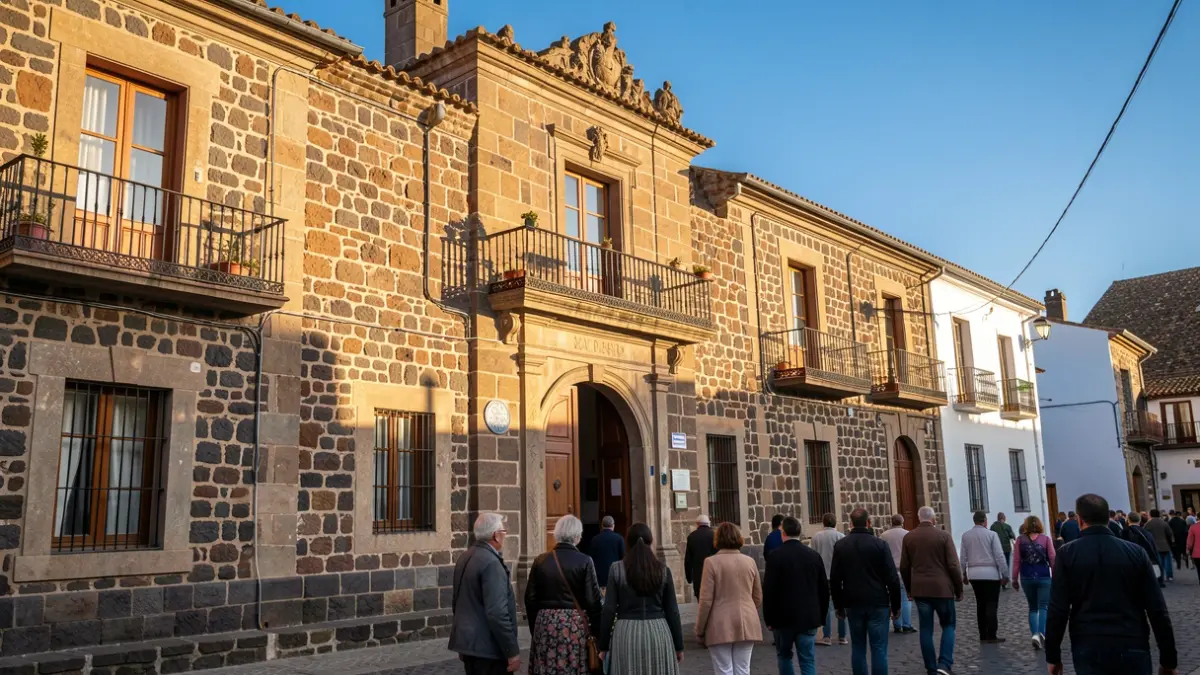 Fachada de un edificio institucional histórico en Canarias.