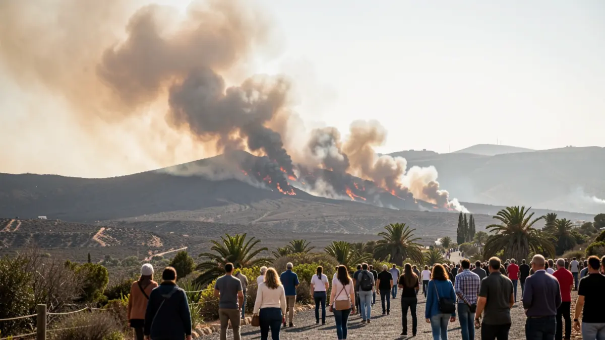 Imagen genérica de un incendio forestal en un paisaje volcánico de Canarias.