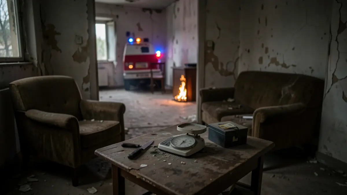 Interior of an abandoned house in Tamaraceite with objects found by the Local Police.