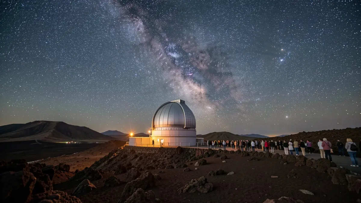 Image of the El Julán Astronomical Park in El Hierro under a starry sky.