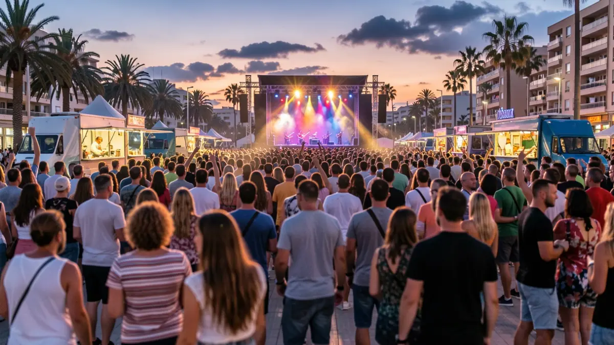 Generic image of an urban music festival at dusk in Canarias.