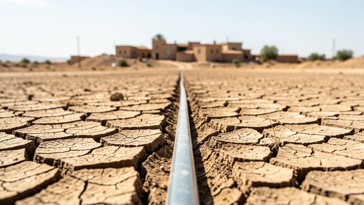 Generic image of a water pipe in an arid landscape.