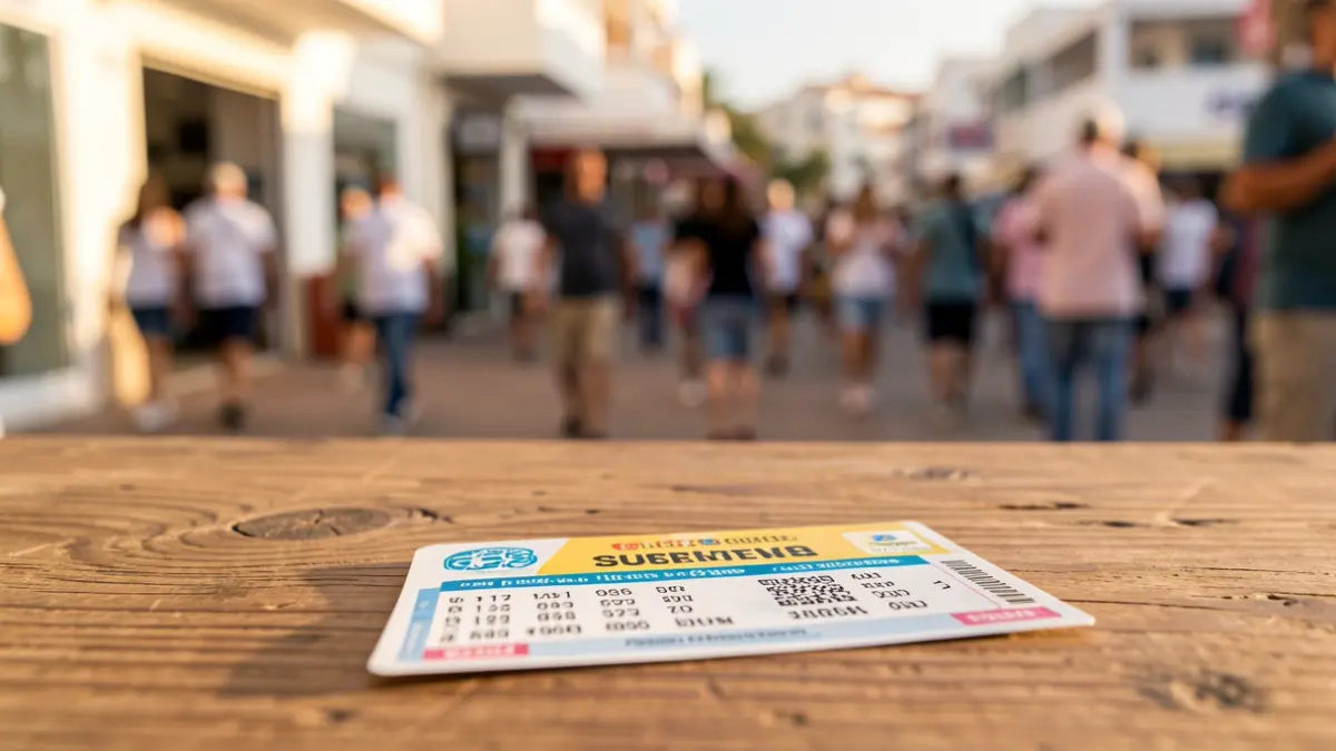 Generic image of a lottery ticket on a wooden surface.